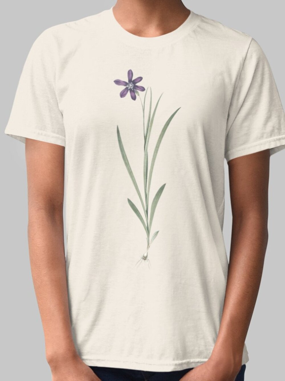 Large-Flowered Ixia Vintage Floral Print Short Sleeve Graphic Tee T-shirt S-XXL